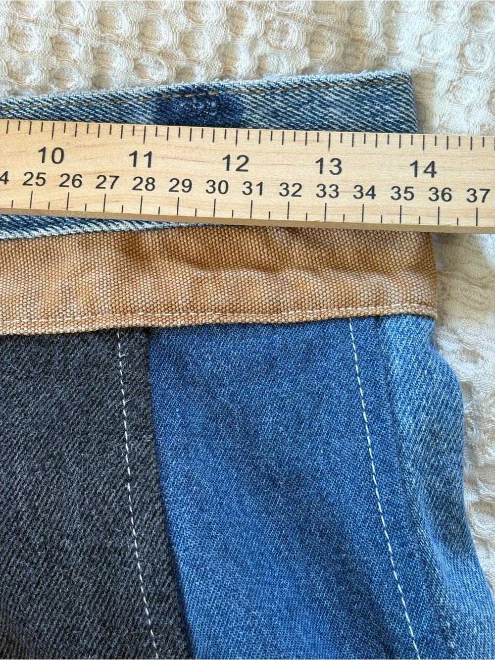 Custom Reworked Carhartt A-line Mini Skirt, Repurposed Denim, One Of A Kind, 28” - Picture 8 of 10